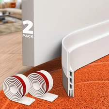 2 Pack Door Draft Stopper Under Door Draft Blocker Insulator Door Sweep Weath...