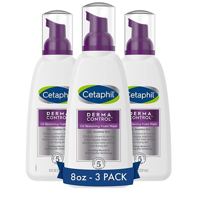 NEW, 3PK Cetaphil Pro Oil Removing Foam Wash, #AU4224-119
