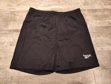 Vintage Reebok Mesh Men's Shorts Athletic Black Drawstring Made In USA S/M