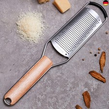 Käsereibe aus Edelstahl mit natürlichem Holzgriff für Parmesanreibe, Zitrone, In