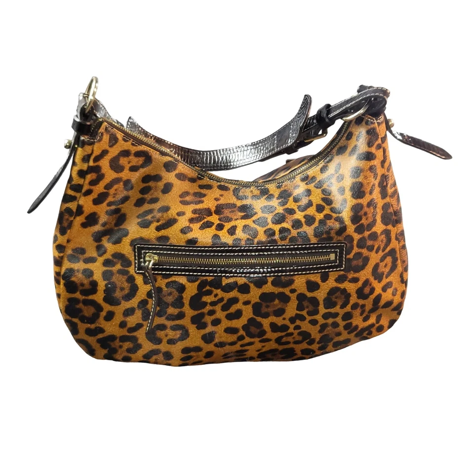 Bolso de Hombro Dooney & Bourke Estampado Safari Cuero Genuino Italiano Dije Diseñador Foto 4 de 4