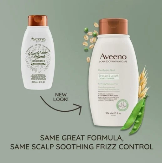 Acondicionador mezcla de proteínas vegetales Aveeno 12 fl oz control del frizz y nutritivo... Foto 2 de 3