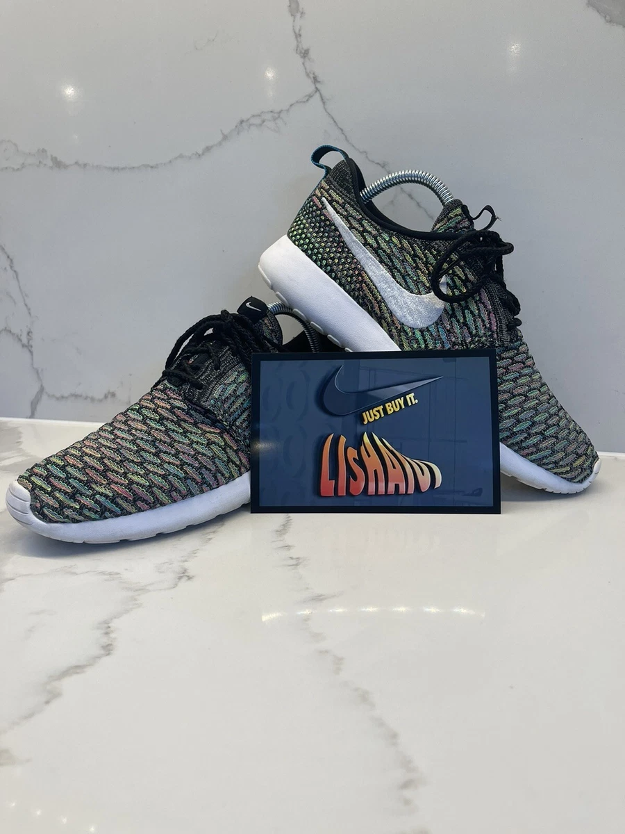 Nike Roshe Run Flyknit Women s Trainers Uk 6 Rare Multicoloured
