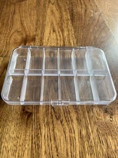 Large Clear 12 Compartment Fly Box 7.5x5x1 Hoppers/Stoneflies/Buggers