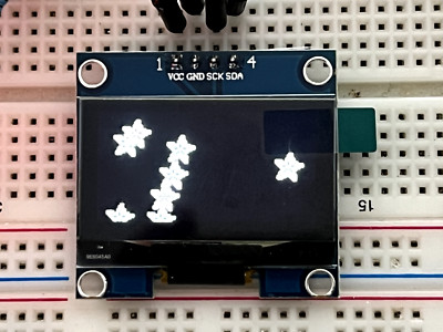 1,3'' (GETESTET) 128x64 IIC I2C OLED LCD Display Modul für Arduino weiß gelötet