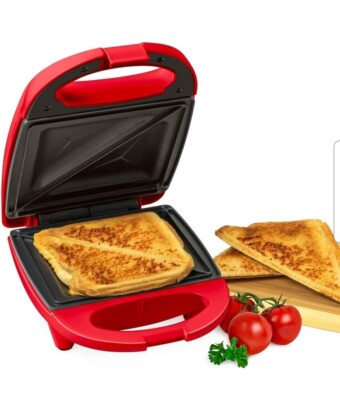 #ad Nostalgia Mini Hot Sandwich Maker Red Electric Panini Grilled Grill $14.24
