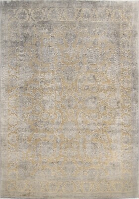 Vegetable Dye Level Loop Pile Floral Peshawar-Chobi Hand-knotted Area Rug 8'x10'