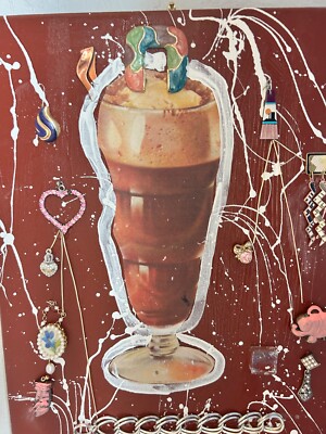 Fancy Float   11 by 14 in. Acrylic mixed media  original painting on canvas-