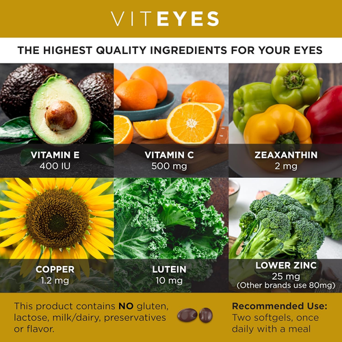 ✨ AREDS 2 Classic Macular Softgels Eye Support Macular Health, Lower Zinc Macula - Picture 3 of 8