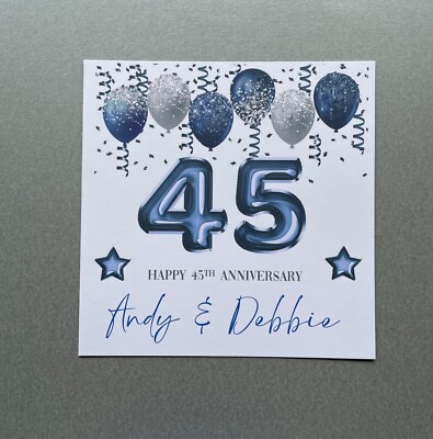 Personalised 45th Sapphire Wedding Anniversary Card - To Husband - Wife ...