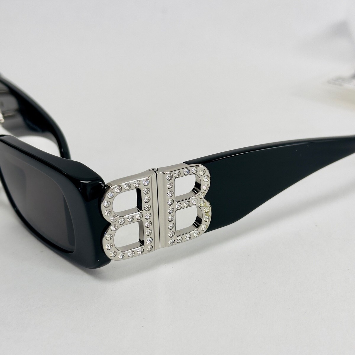 BALENCIAGA DYNASTY 0096 Black 017 Crystal BB Logo Narrow BALENCIAGA DYNASTY 0096 Black 017 Crystal BB Logo Narrow