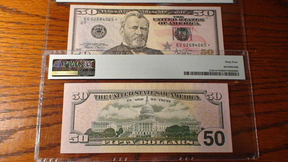 3 CONSECUTIVE PMG CH UNC 64 2004 CHICAGO FIFTY DOLLAR *STAR* NOTES $50.00 Bills - Image 4 of 4