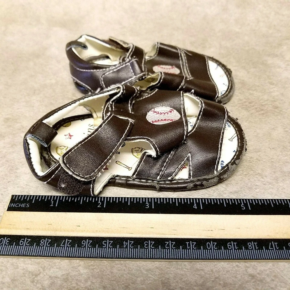 Sandalias Vitamins Baby Boys Stepping Stone talla 9-12 meses marrón punta abierta Foto 4 de 4