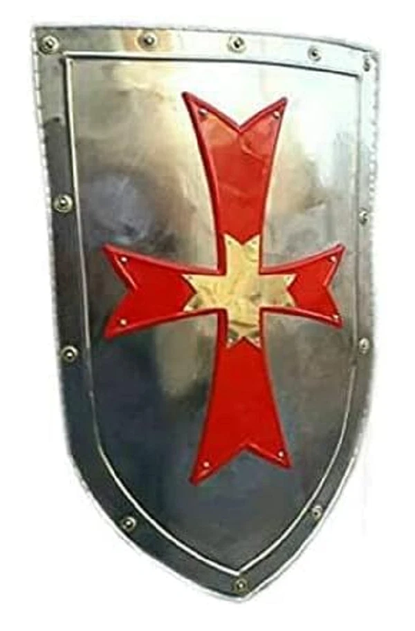 30-дюймовый средневековый щит Красного Креста тамплиеров рыцарей нагреватель щит LARP для косплея подарок - Изображение 2 из 3
