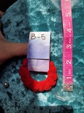 Handmade velvet crochet hair scrunchie Red. White Pins Not Included.