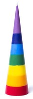 Kegel-Kerze - Regenbogen - Ohne Duft - HöHe Ca. 21 Cm