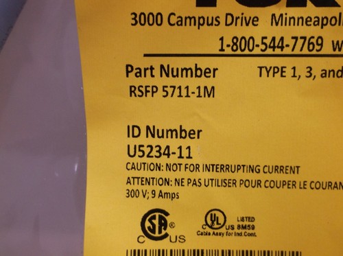 RSFP 5711-1M Turck NEW In Box InterLink Cordset Cable U5234-11 RSFP5711-1M - Picture 4 of 4