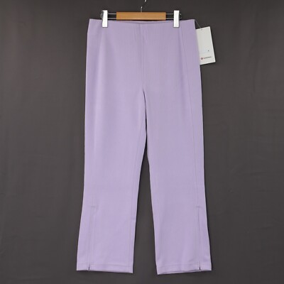 Lululemon Pants Softstreme High Rise Cropped Zip Leg Ribbed Lilac Purple Sz NWT