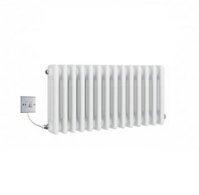 Aire Electric 3 Column White Radiator – 300mm High, Traditional Cast Iron Style