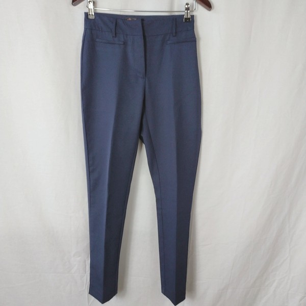 Ally Womens Size 6 Navy Blue Straight Leg Dress Work Pants Flat Front