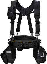 MELOTOUGH Tool Belt with Suspenders Framer Combo System, Black 