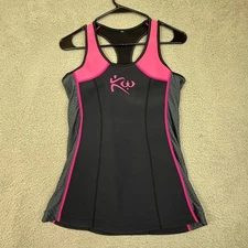 Kutting Weight KW Womens Sleeveless Athletic Tank Top Racerback Pink Black