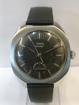 HMT NISHAT 17J WINDING PATINA BLACK DIAL INDIA MEN'S WORKING CONDITION