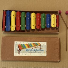 F.M.T. Metallic Xylophone 721 Metal/Wood w/ Folding Wire Stand Mallets