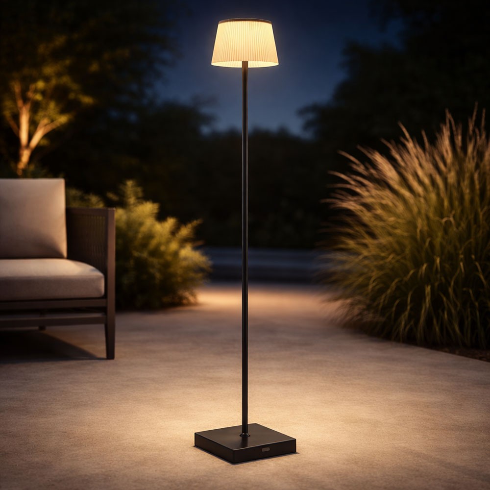 Globo Lampada Da Terra Esterna Ad Accu CCT Dimmer Touch USB LED H 120 cm 2x foto 3