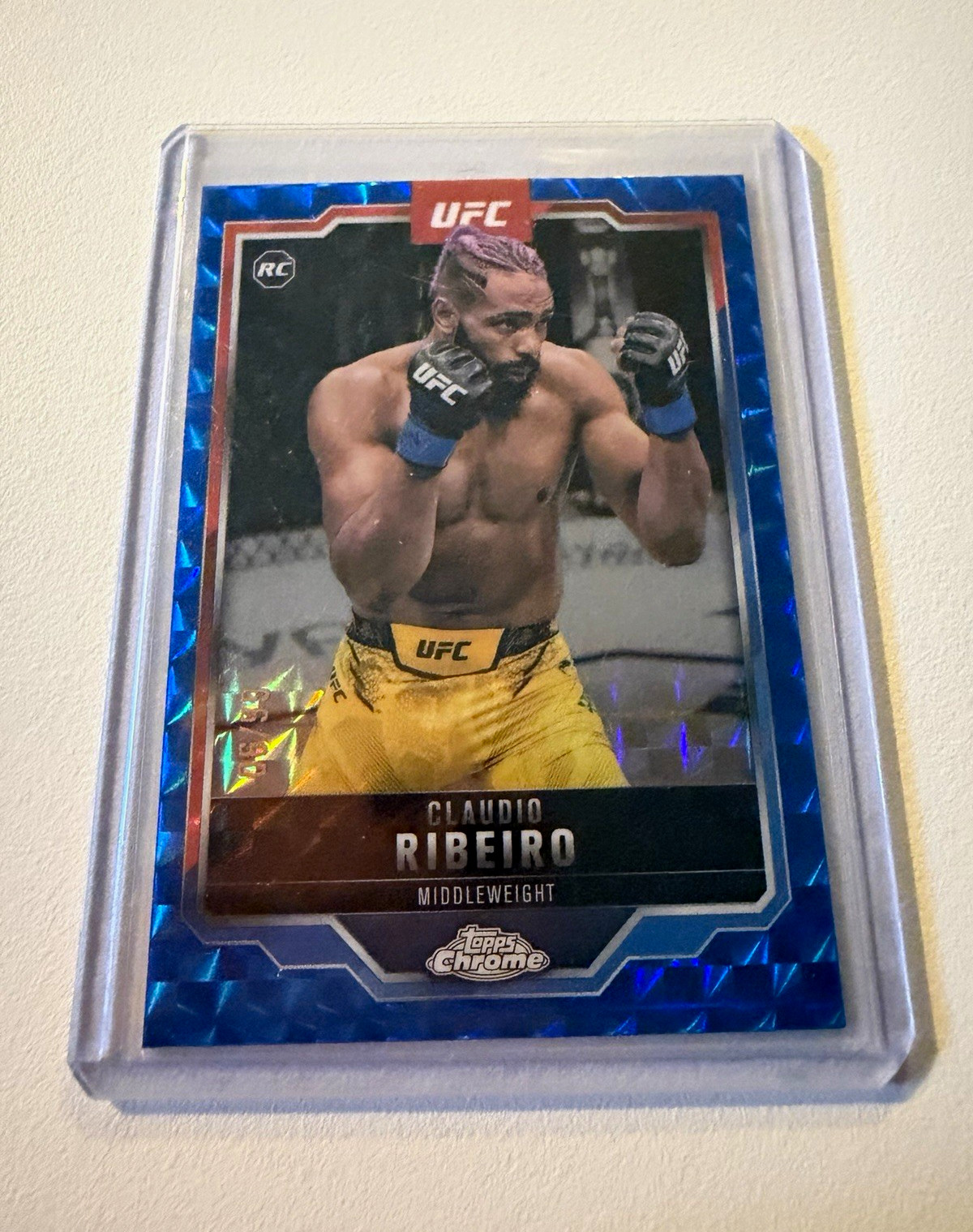 Topps 2025 Chrome UFC Claudio Ribeiro Blue Geometric Refractor /99 RC #16