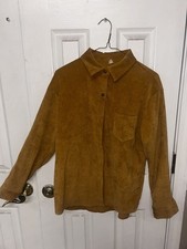 Corduroy Long Sleeve Button Up Shirt Brown Size Large Reg Fit