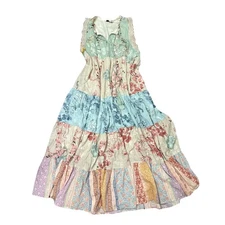 Davi & Dani Women’s Boho Floral Patchwork Maxi Dress Small