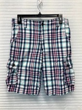 Arizona Jean Co. Boys Plaid Cargo Shorts Husky Sizes 14
