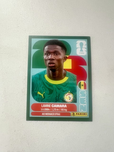 Lamine Camara 2026 World Cup Panini sticker Green 1 Out Of 1,400 Packs Senegal