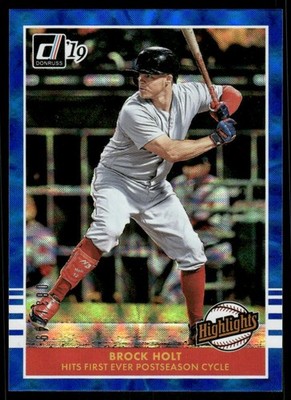2019 Donruss Highlights Blue #11 Brock Holt /249 - BB