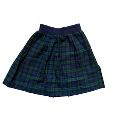 Unbranded Preppy Dark Academia Girls Plaid Mini Skirt Blue Green Textured Knit