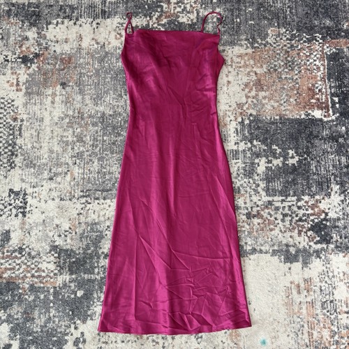 Apparis Midi Dress Satin Hot Pink Size: S NWT - Picture 2 of 6