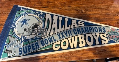 Vintage Dallas Cowboys Super Bowl XXVII Champions, 1993 Pennant | eBay