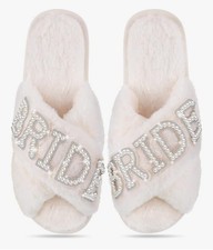 Bride Slippers for Wedding Soft Womens Bridal Slippers Open Toe Slippers for ...