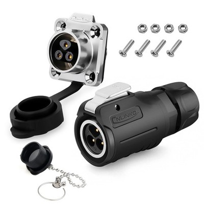 3 Pin Waterproof Connectors Waterproof Electrical Connectors With Plug Dust Cove