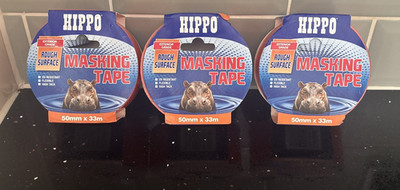 3x Nilpferd Masking Tape - 38mm x 50m - Innen & Außen - Multi-Surface