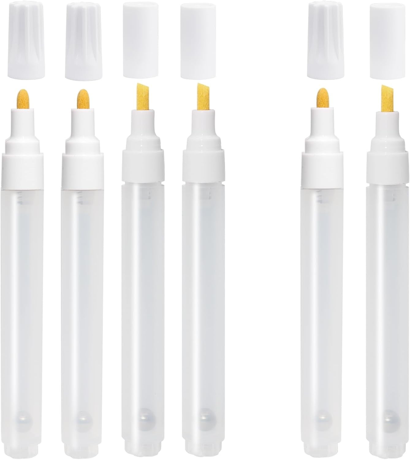 Biaungdo 6PCS Clear Refillable Paint Pens 3mm & 6mm Empty Acrylic Markers 