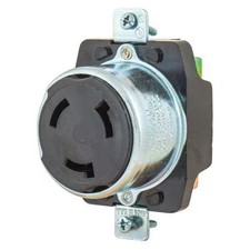 Locking Receptacle, Non-NEMA, 50 A, 250/600V AC, Three Phase, 3 Pole, Flush