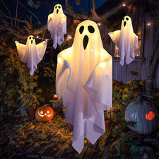 NEW Halloween Hanging Ghost Light Up Decor Flying Ghosts Outdoor Yard Prop Decor