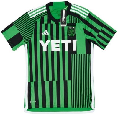 Adidas Austin FC Home Jersey 2023/24 MLS Green/Black Stripes Men's Size S HU1381