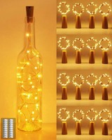 Flaschenlichterkette 2M 20LED Warmweiß Korken Licht FüR Flasche Deko 16 StüCk