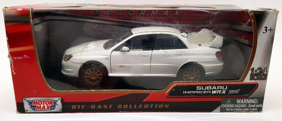 MotorMax 1/24 Scale Metal Model Car 73330 - Subaru Impreza WRX STi - White - Image 3 of 3