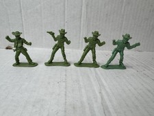 VINTAGE PLASTIC COWBOYS Western FIGURES Made In Hong Kong Lot Of 4