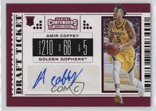 2019 Panini Contenders Draft Picks College Ticket Red Foil Amir Coffey Auto qc6