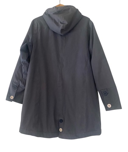 Weird Fish Damen Mantel Overcoat Regenmantel blau wattiert Kapuze Freizeit UK 14 - Bild 2 von 12
